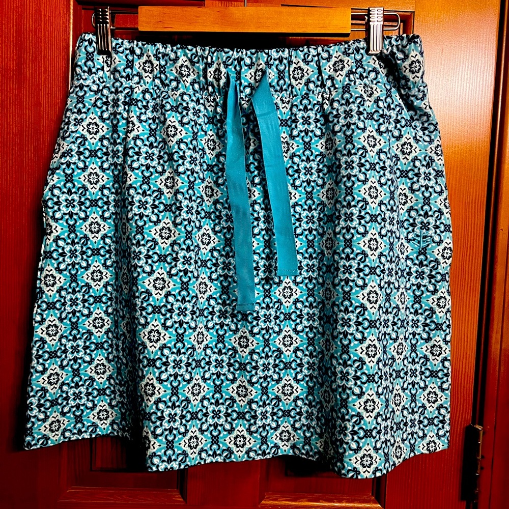 Coolibar Aruba Blue Plaka Knit Skort, NWOT